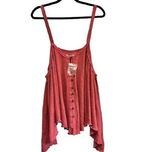 SOLD!!Free People Dream Weaver Tank Top XL in Rosette Flowy Oversized NEW